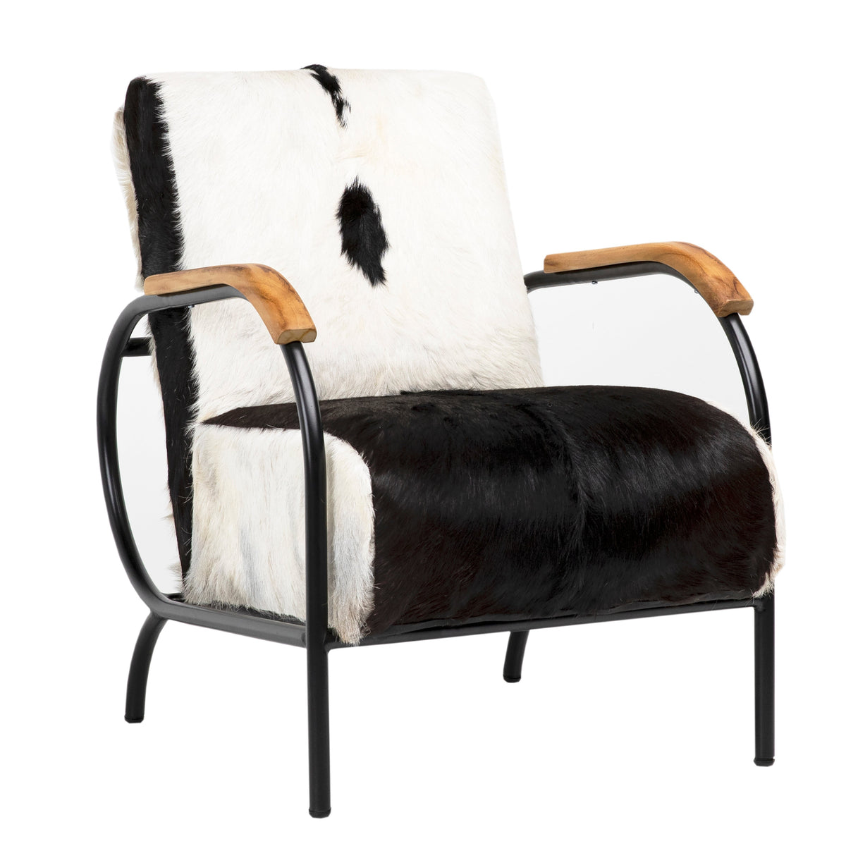 Ebony Natural Black and White Finish with Black Frame Occasional Chair