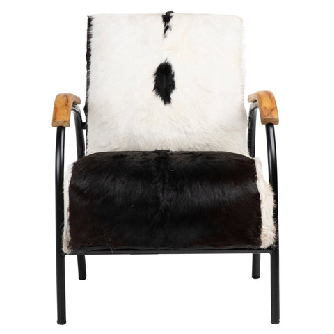 Ebony Natural Black and White Finish with Black Frame Occasional Chair