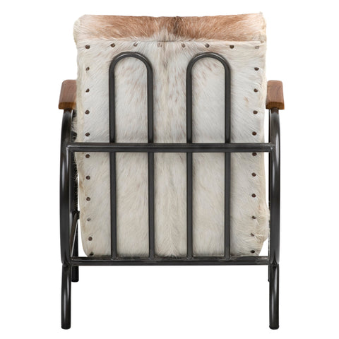 Laney Natural Brown and White Finish with Black Frame Occasional Chair