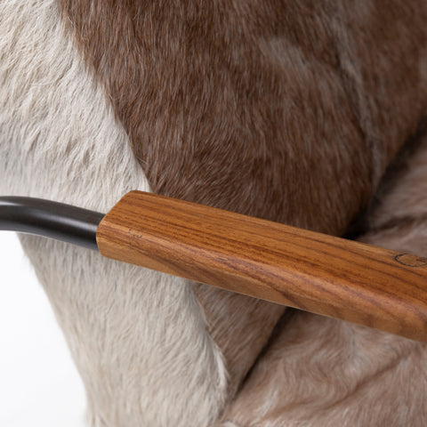 Laney Natural Brown and White Finish with Black Frame Occasional Chair