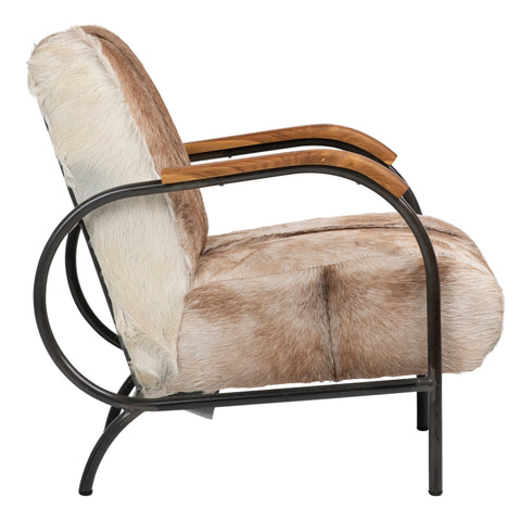 Laney Natural Brown and White Finish with Black Frame Occasional Chair