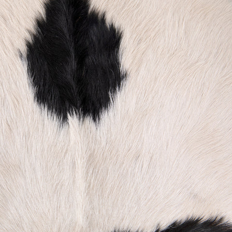 Henrietta Natural White and Black Finish with Natural Wood Frame Ottoman