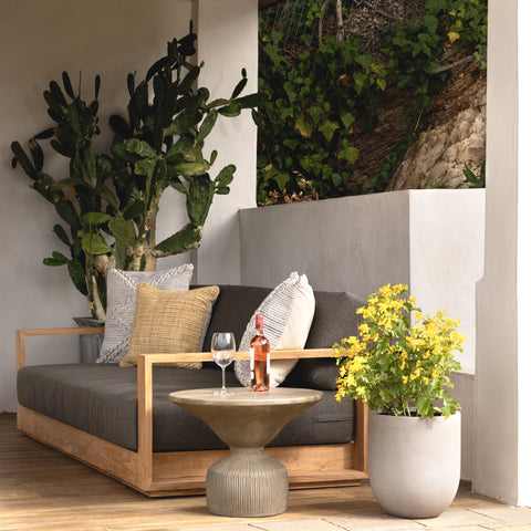 Kavala Grey Concrete Coated Finish Outdoor Side Table