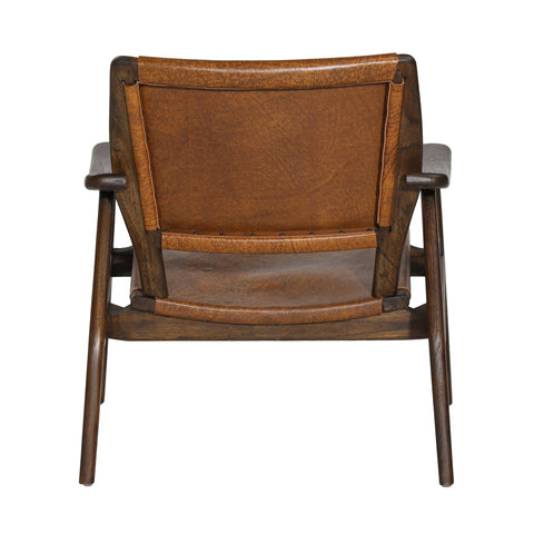 Dania Medium Brown and Antique Brown Leather Occasional Chair