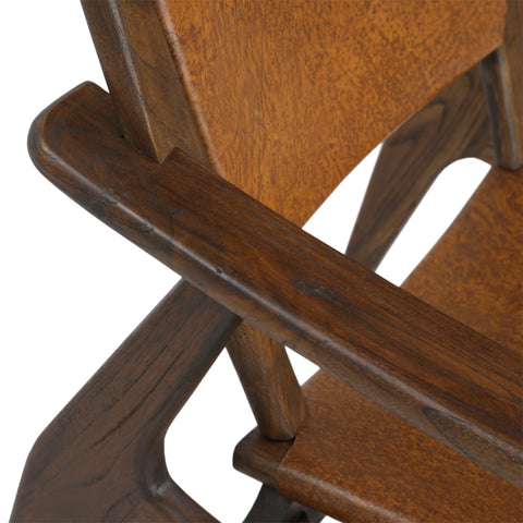 Dania Medium Brown and Antique Brown Leather Occasional Chair