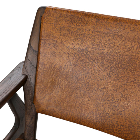 Dania Medium Brown and Antique Brown Leather Occasional Chair