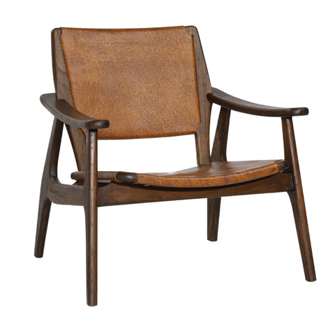 Dania Medium Brown and Antique Brown Leather Occasional Chair