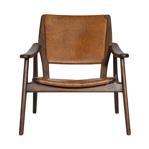 Dania Medium Brown and Antique Brown Leather Occasional Chair
