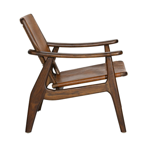 Dania Medium Brown and Antique Brown Leather Occasional Chair