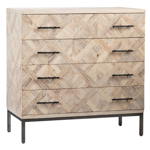 Rubio Light Warm Wash Finish 4 Drawer Sideboard