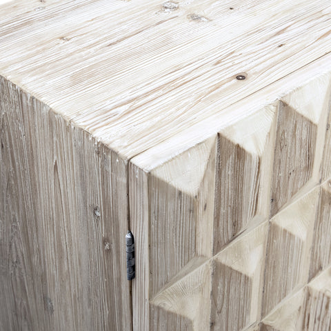 Montero Light Grey Washed Wood with Brushed Nickel Iron Base Sideboard