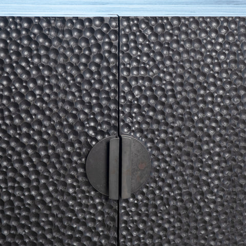 Athens Black Stained Sealed Wood and Antique Iron Finish Sideboard