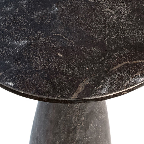 Kenley Washed Black Stone Finish Side Table