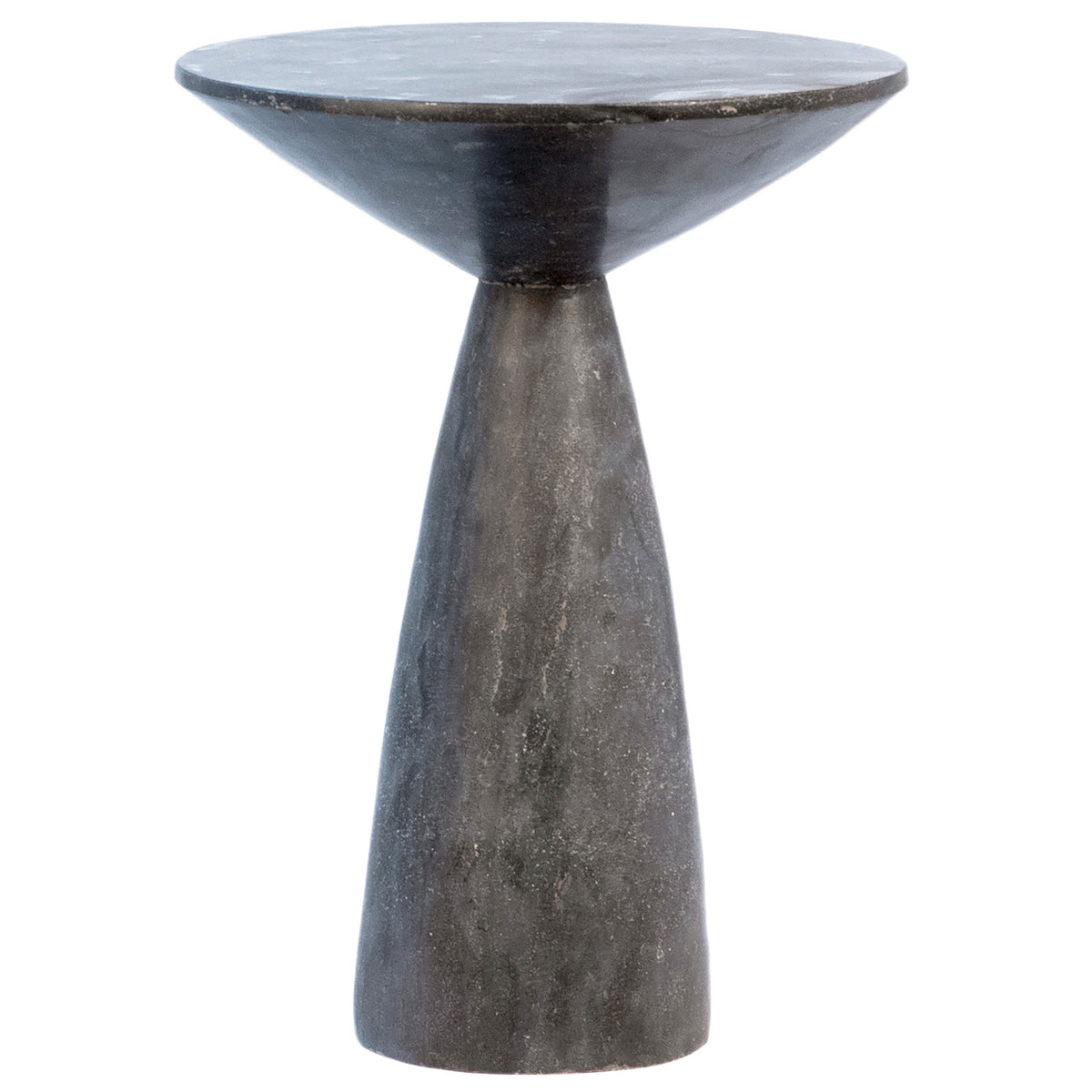 Kenley Washed Black Stone Finish Side Table