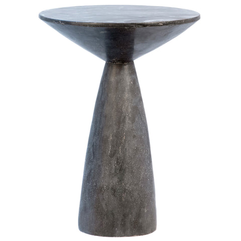 Kenley Washed Black Stone Finish Side Table