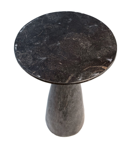 Kenley Washed Black Stone Finish Side Table