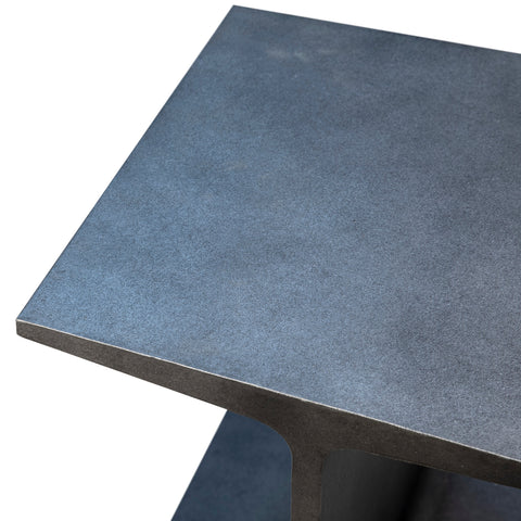 Harden Natural Silver Steel Finish Side Table