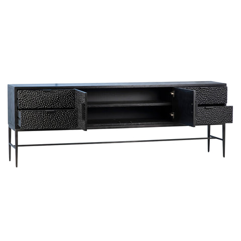 Lowes Black Wood and Black Iron Finish Sideboard