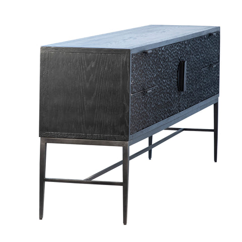 Lowes Black Wood and Black Iron Finish Sideboard