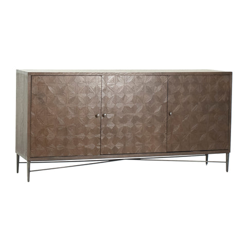 Lester Dark Brown Finish and Gunmetal Base Sideboard