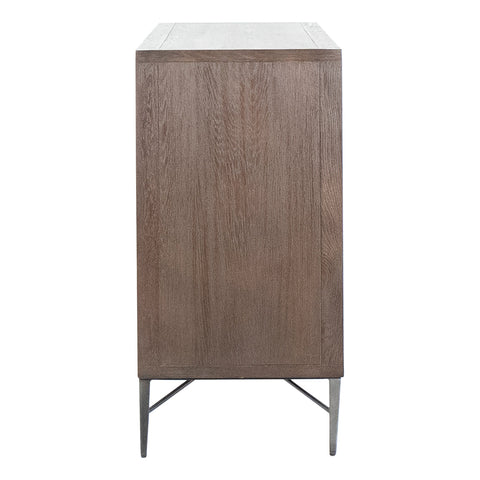 Lester Dark Brown Finish and Gunmetal Base Sideboard