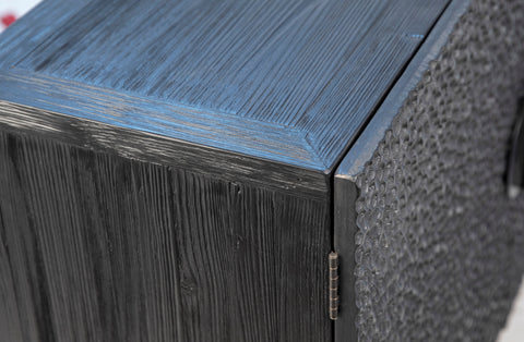 Athens Ebony Wood and Black Iron Finish Sideboard