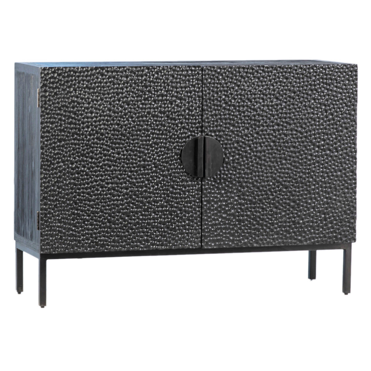 Athens Ebony Wood and Black Iron Finish Sideboard