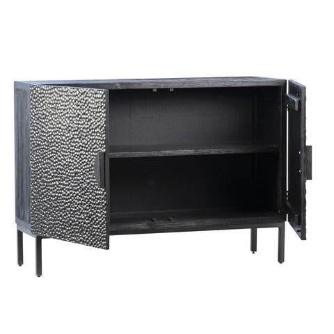 Athens Ebony Wood and Black Iron Finish Sideboard