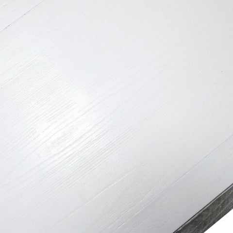 Miguel White with Light Grey Wash Doors and Black Iron Base Sideboard