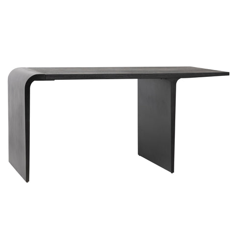 Randolph Brushed Black Metal and Black Wood Finish Desk