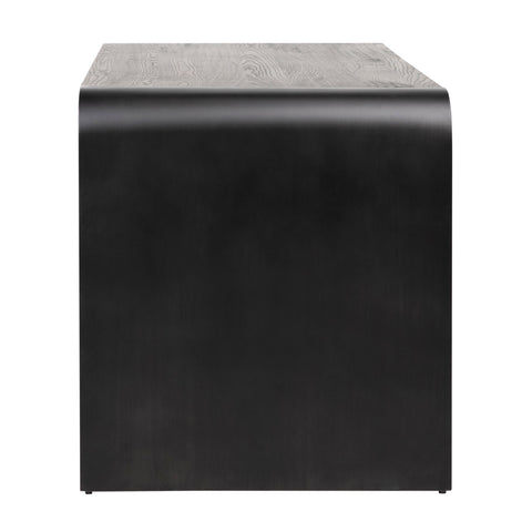 Randolph Brushed Black Metal and Black Wood Finish Desk