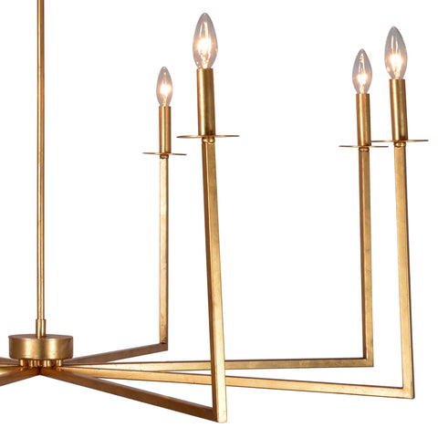 Rowe Antique Brass Finish Chandelier