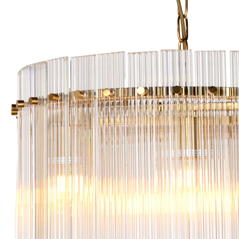 Aimy Clear Glass and Brass Finish Chandelier