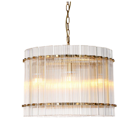 Aimy Clear Glass and Brass Finish Chandelier