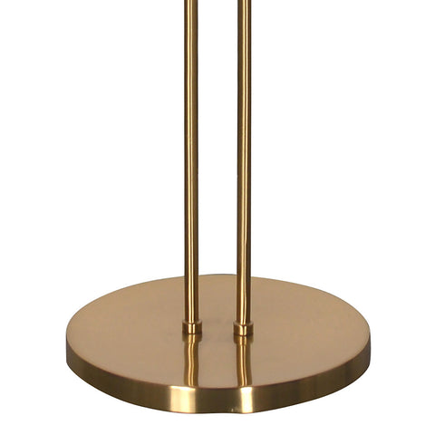 Basra Brass Plated Iron and White Metal Shade Floor Lamp