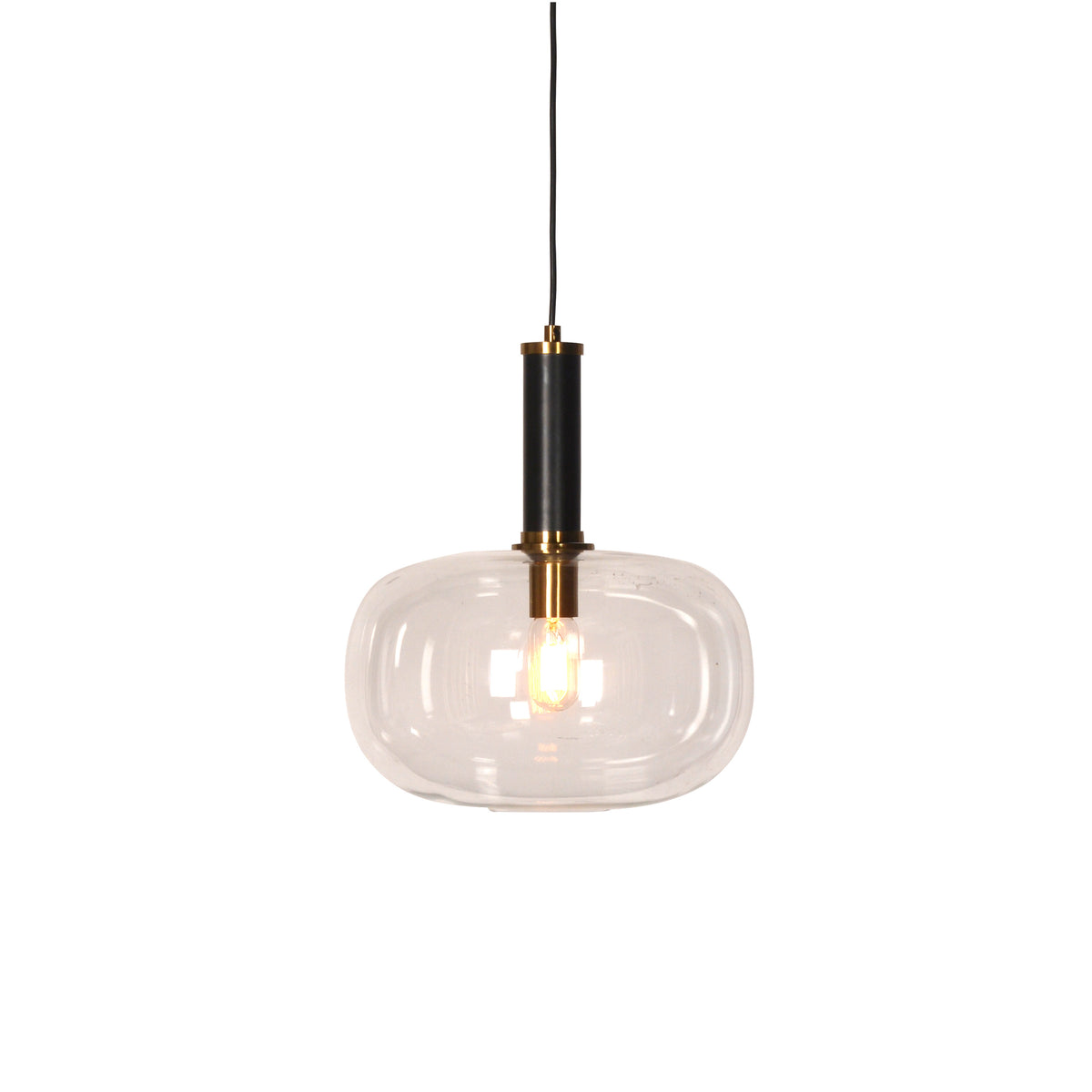 Pixley Matte Black and Brass Plated Pendant Light