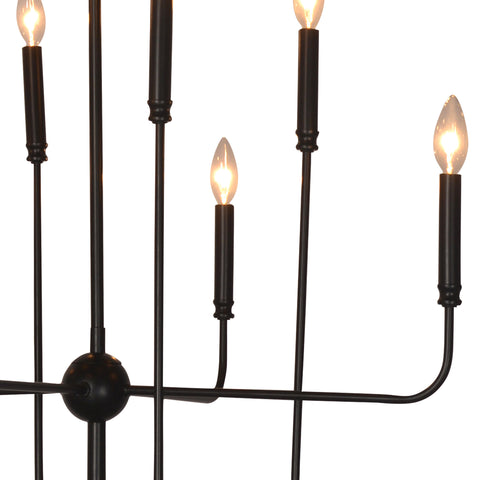 Weasley Matte Black Finish Chandelier