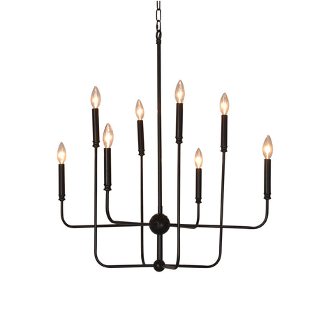 Weasley Matte Black Finish Chandelier