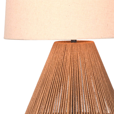 Margot Natural Rattan with Black Metal Table Lamp