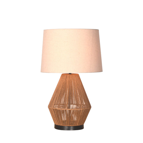Margot Natural Rattan with Black Metal Table Lamp
