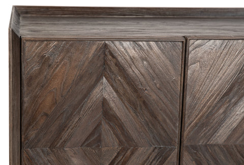 Tyler Dark Natural Finish and Antique Brass Base Sideboard