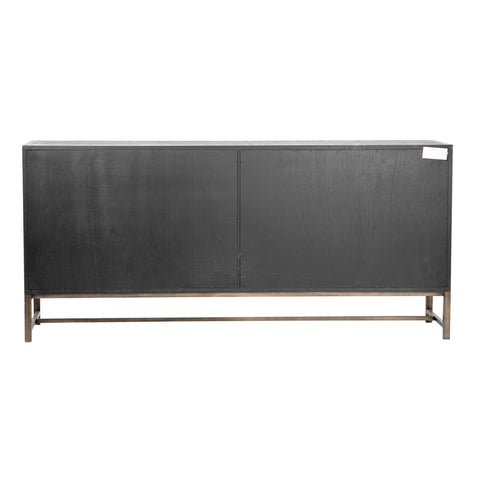 Strauss Antique Black and Antique Brass Copper Finish Sideboard