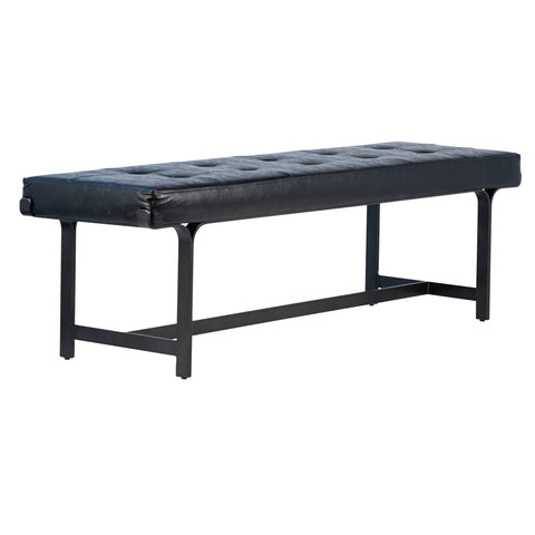 Vienna Black Pu and Black Iron Finish Bench