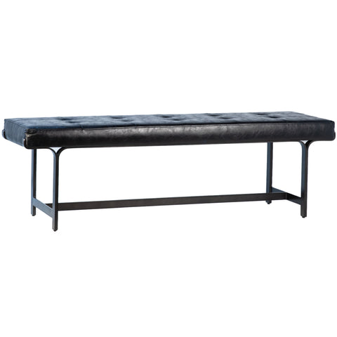 Vienna Black Pu and Black Iron Finish Bench