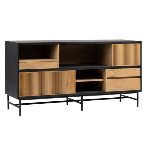 Modesto Black and Natural Finish Sideboard