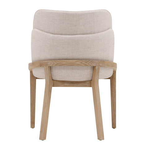 Jacquelyn Beige and Light Natural Dining Chair