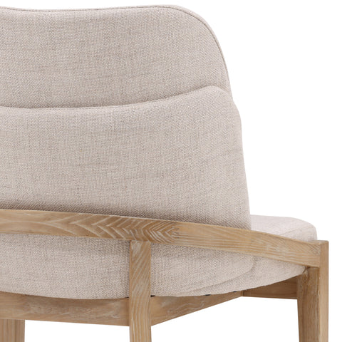 Jacquelyn Beige and Light Natural Dining Chair