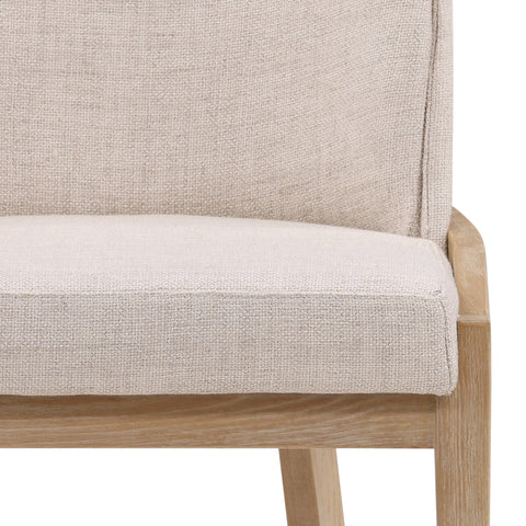 Jacquelyn Beige and Light Natural Dining Chair