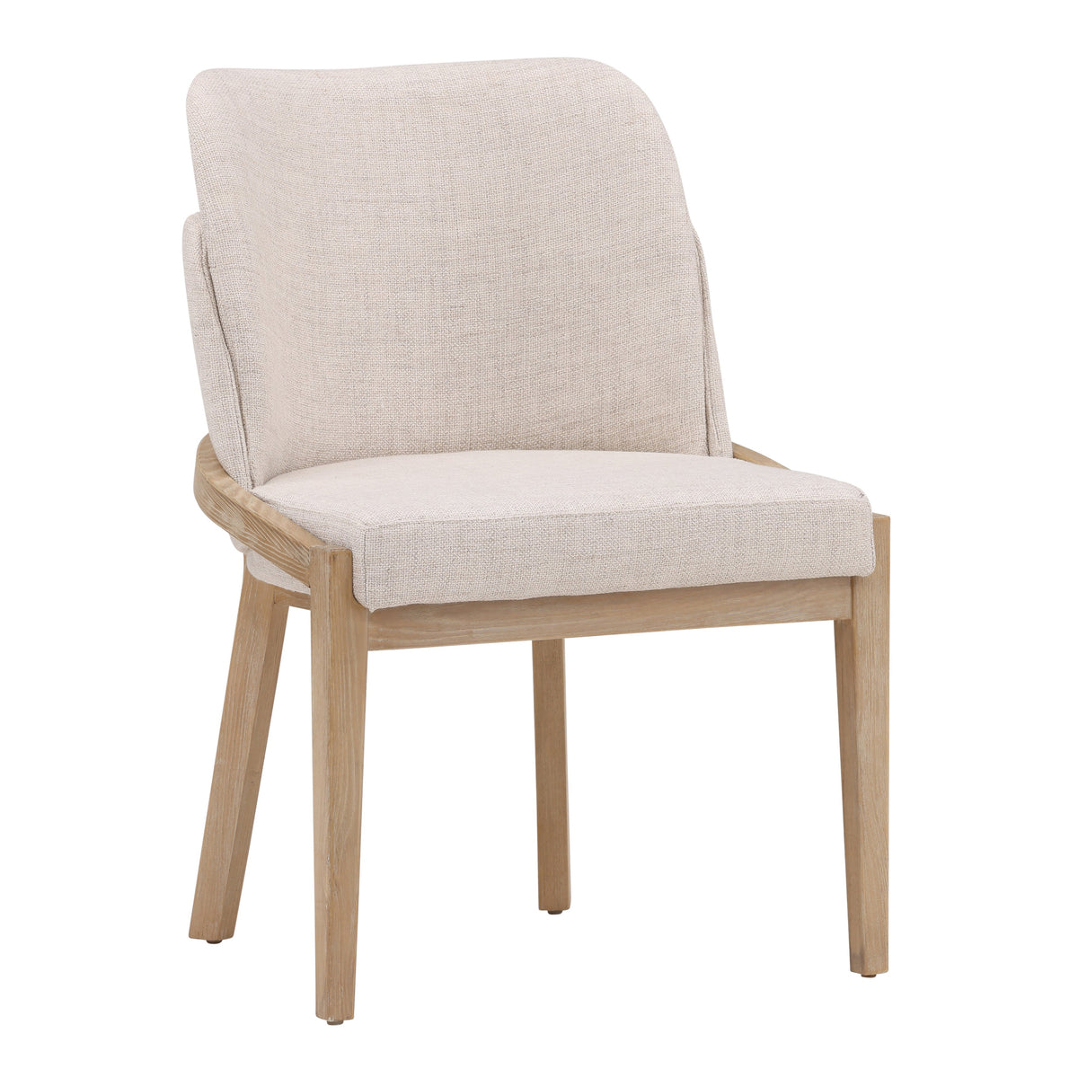 Jacquelyn Beige and Light Natural Dining Chair