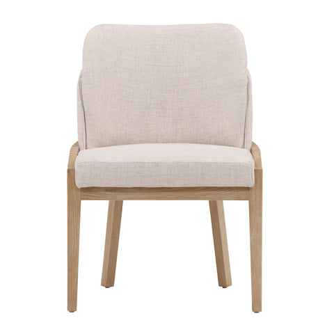 Jacquelyn Beige and Light Natural Dining Chair